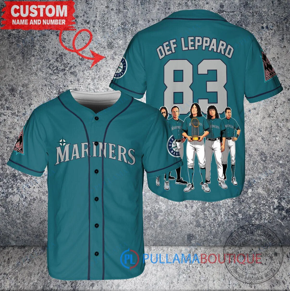 Seattle Mariners Baseball Def Leppard Band Custom Baseball Jersey