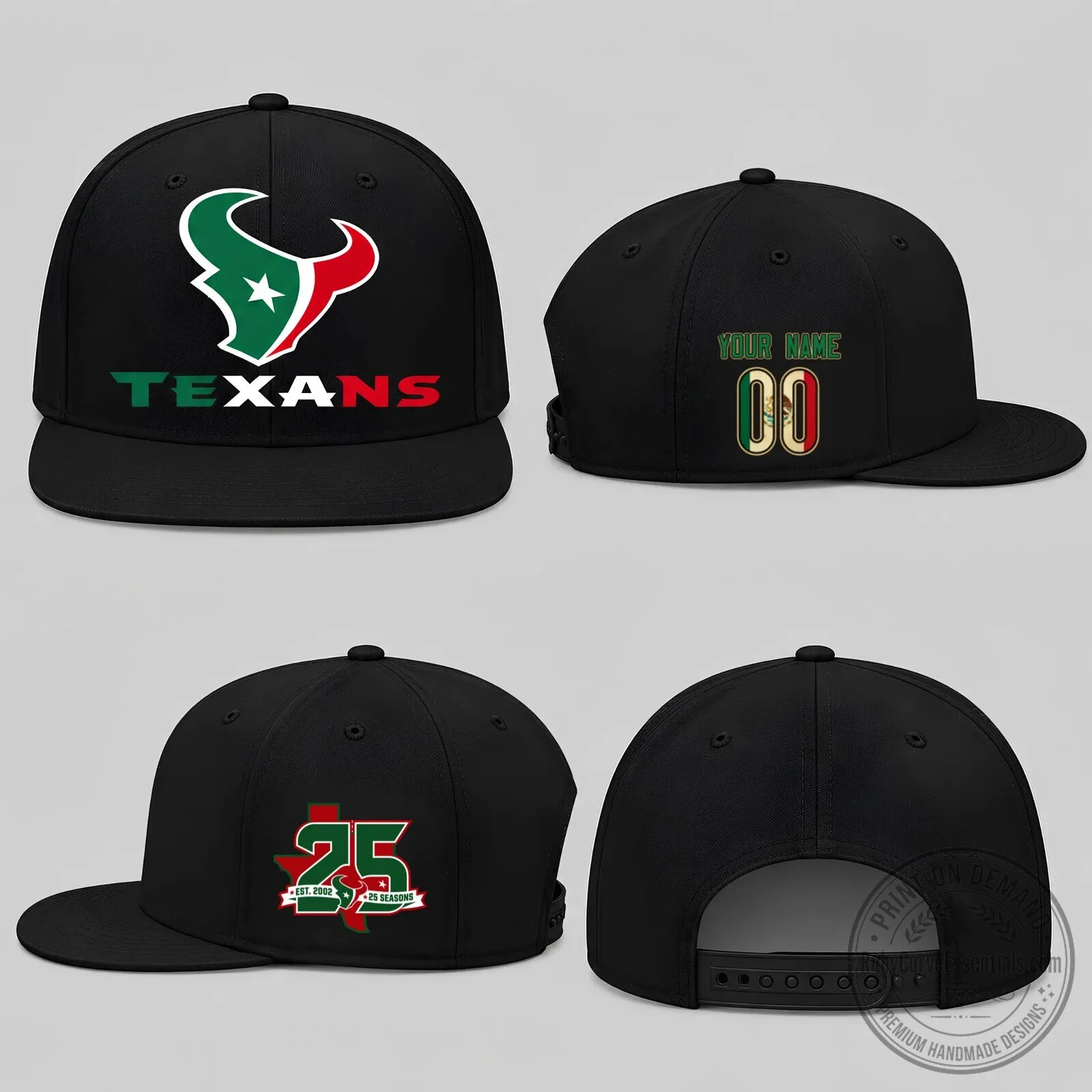 Houston Texans Mexico Edition Personalized Black Snapback Cap Hat 11 Houston Texans Mexico Edition Personalized Black Snapback Cap Hat