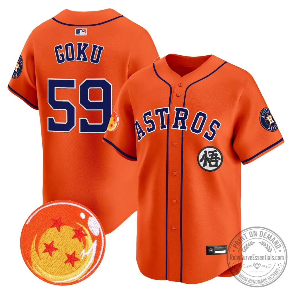 Goku Houston Astros Dragon Ball Z Baseball Jersey Goku Houston Astros Dragon Ball Z Baseball Jersey