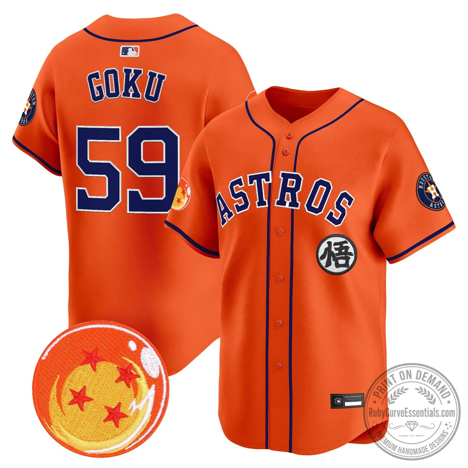 Goku Houston Astros Dragon Ball Z Baseball Jersey